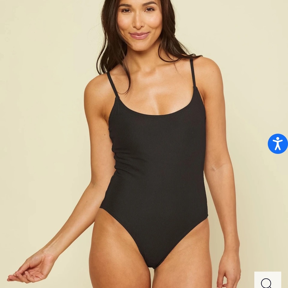Andie Swim The Amalfi Ribbed One Piece Black S